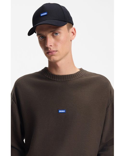 HUGO Pet Van Katoenen Twill Met Logopatch in het Black voor heren