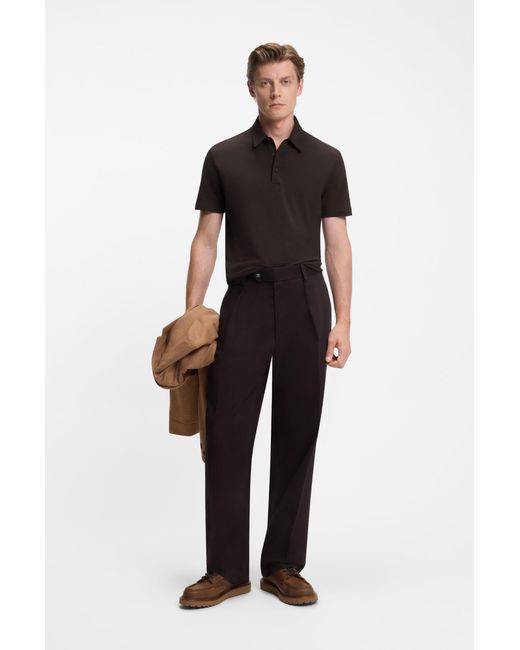 Boss Beckham X Poloshirt Aus Baumwoll-Mix Mit Seide in Black für Herren