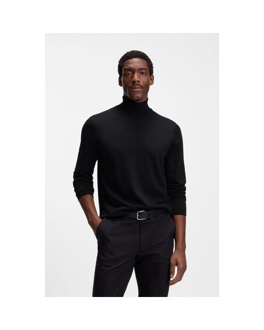 Boss Black Slim-fit Rollneck Sweater In Wool for men
