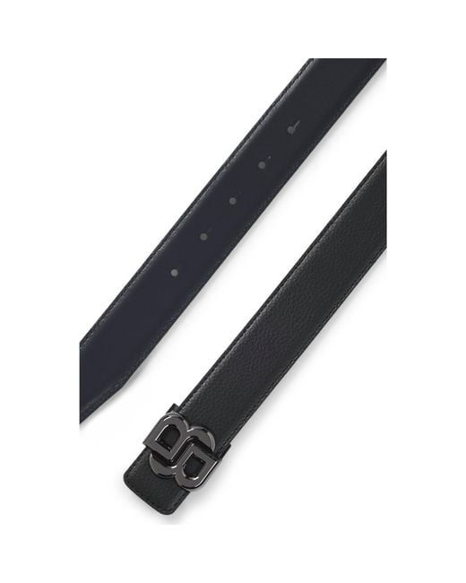 Boss Black Reversible Belt With Double B Monogram Buckle for men