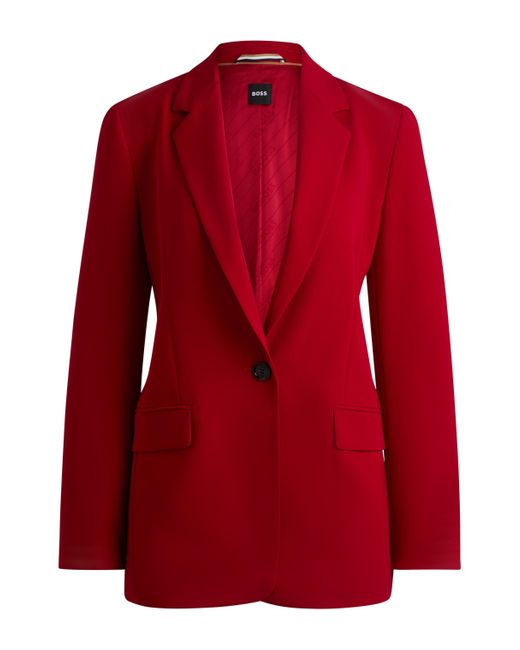 Boss Red Regular-Fit Blazer aus knitterfreiem Krepp