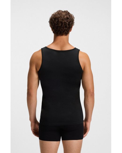 Boss Set Van Drie Onderhemden Met Logostiksels in het Black voor heren