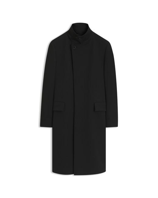 HUGO Black Regular-Fit Coat With Stand Collar for men