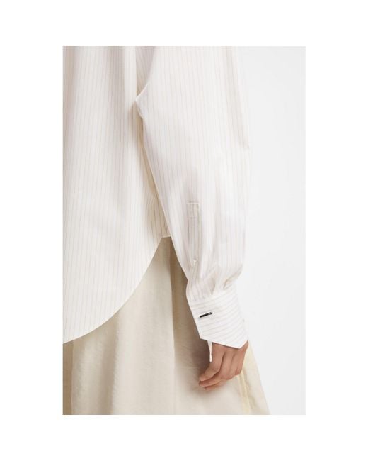 Boss White Relaxed-Fit Blouse