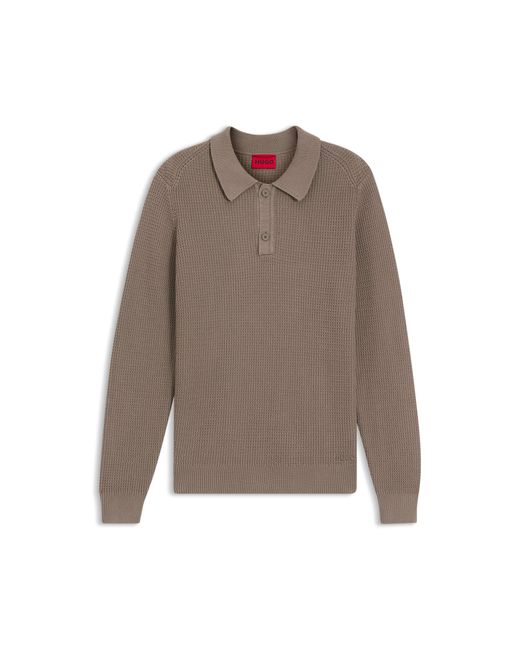 HUGO Brown Relaxed-Fit Sweater for men