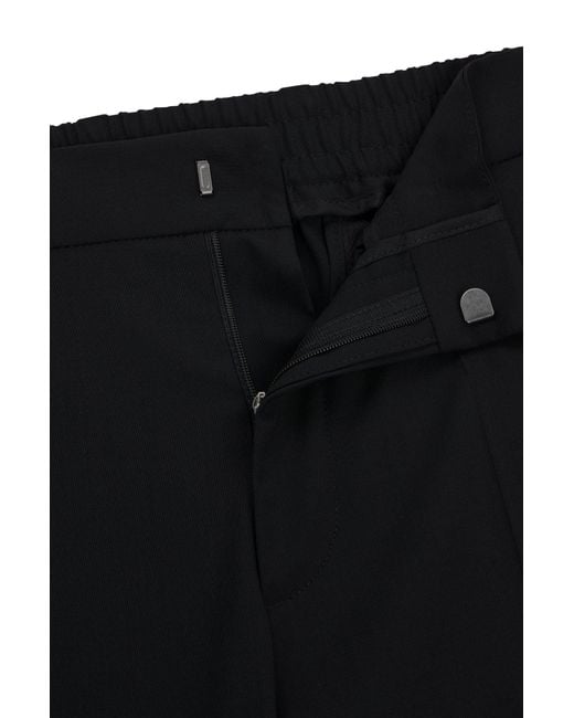 Boss Black Slim-fit Trousers In A Performance-stretch Wool Blend for men