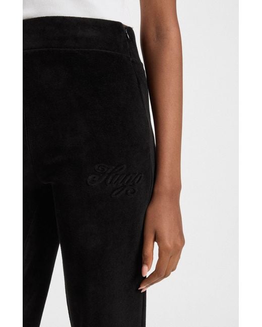 HUGO Slim-Fit Fluwelen Broek Van Katoenmix in het Black