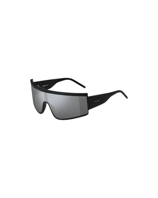 HUGO Black Shield Sunglasses With Logo for men
