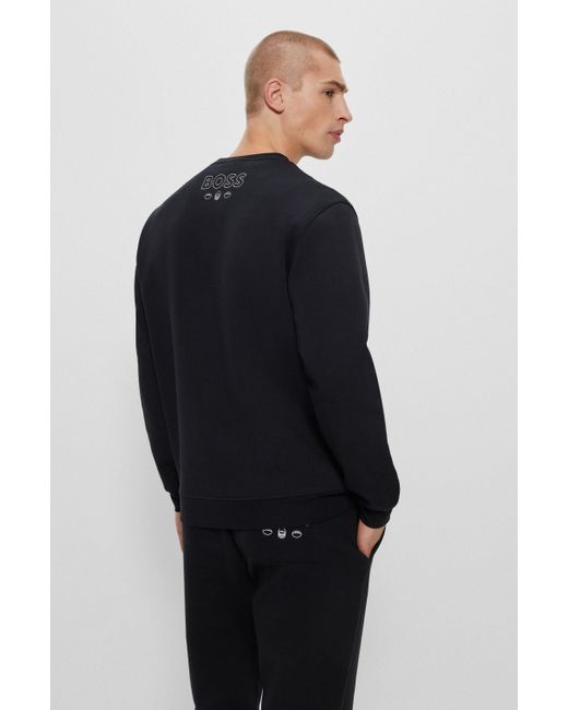 BOSS - Cotton-blend regular-fit sweatshirt with collaborative branding
