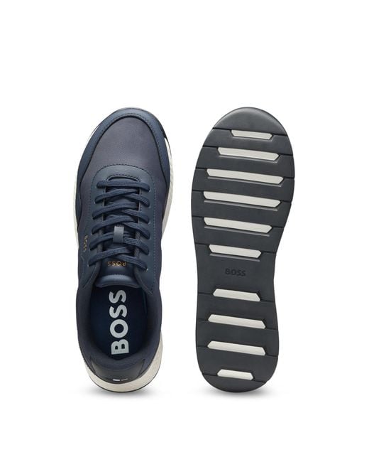 Boss Lowtop Sneakers Mit Strukturiertem Obermaterial in Blue für Herren