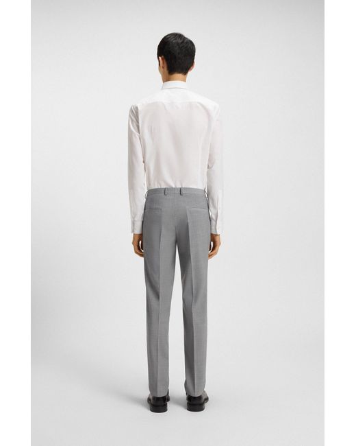 HUGO Extra Slim-Fit Hose Aus Woll-Mix in Gray für Herren