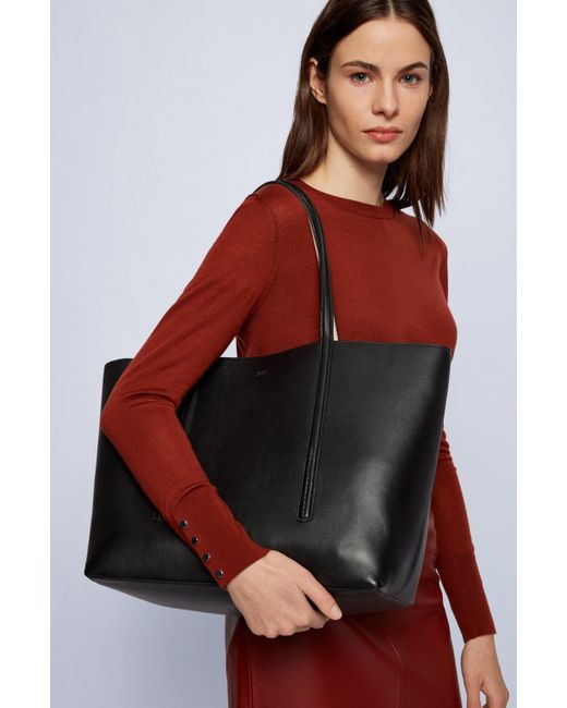 BOSS by BOSS Nappa-leather Shopper Bag Branded Pouch in | Lyst