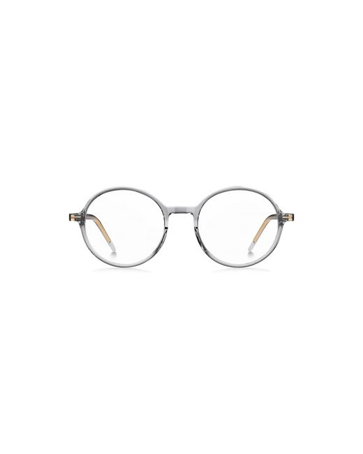 Boss Multicolor Clear-Acetate Optical Frames With Striped Metal Core Wire