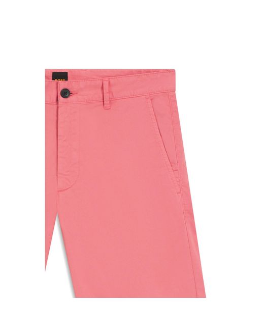 Boss Pink Slim-Fit Shorts for men