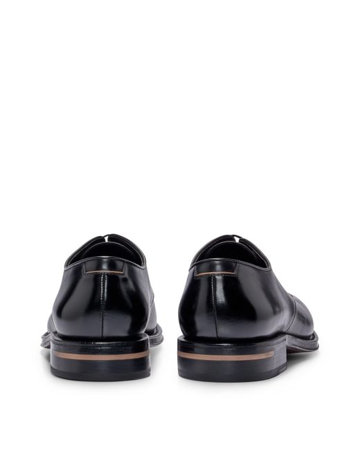 Boss Black Italian-made Derby Shoes In Burnished Leather for men