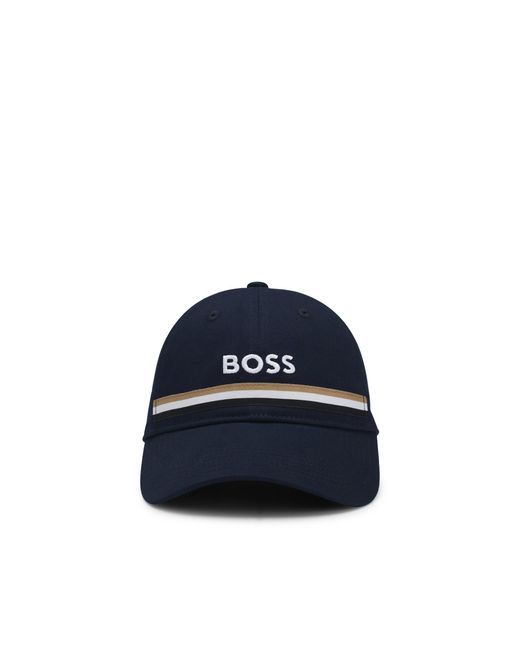 Boss Blue Equestrian Cotton Cap With Embroidered Logo for men