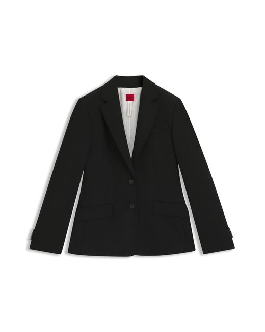 HUGO Regular-Fit Blazer Van Stretchtwill in het Black