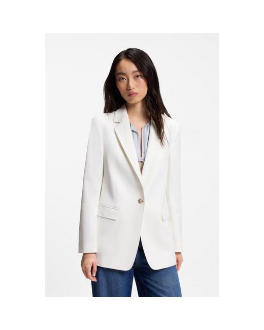 Boss White Regular-Fit Blazer