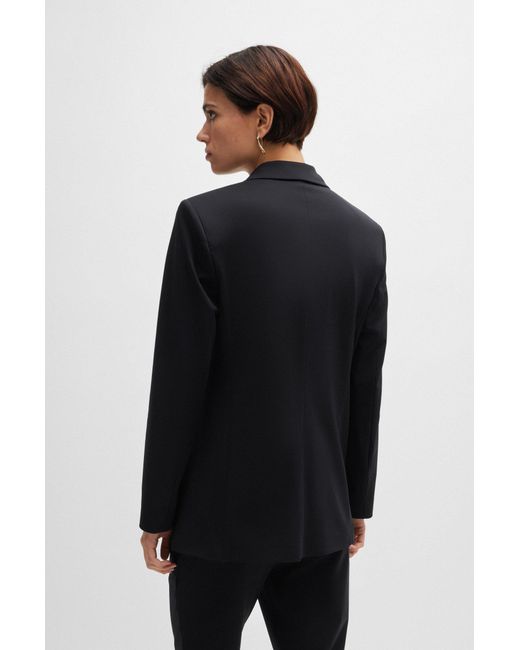 Boss Black Relaxed-fit Jacket In Crease-resistant Stretch Jersey
