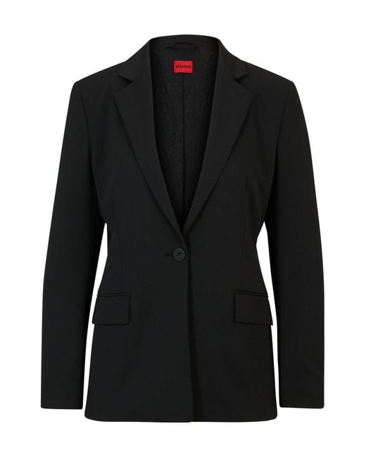 HUGO Black Regular-fit Jacket With Notch Lapels