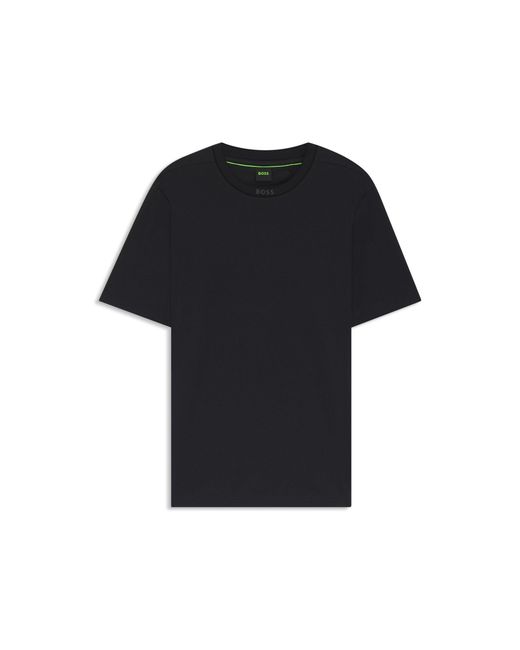Boss Black Cotton T-Shirt With Logo Crew Neck for men
