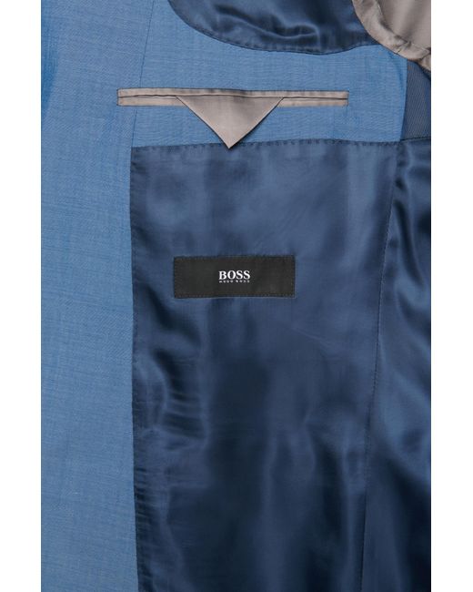 BOSS by HUGO BOSS Italian Super 130 Virgin Wool Suit, Slim Fit |  Huge/genius in Blue for Men | Lyst