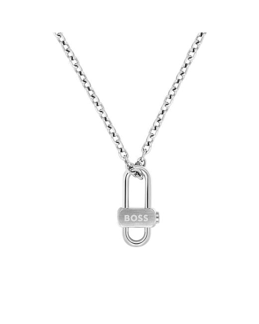 Boss Metallic Necklace With A Clean Design for men
