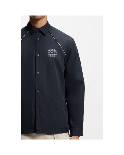 Boss Black Relaxed-Fit Overshirt With Water-Repellent Finish for men
