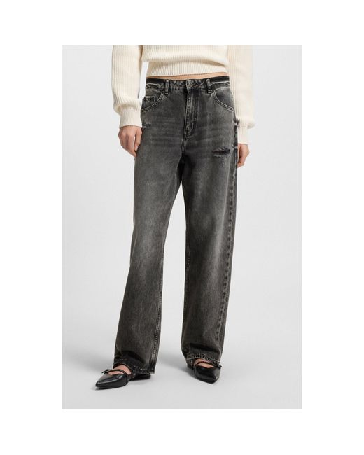 HUGO Gray Relaxed-Fit Jeans
