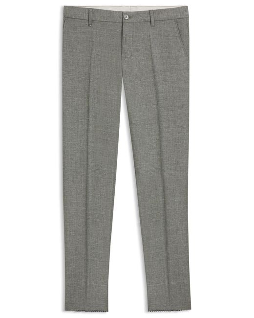 Boss Business-Hose Aus Filigran Gemustertem Stretch-Gewebe in Gray für Herren
