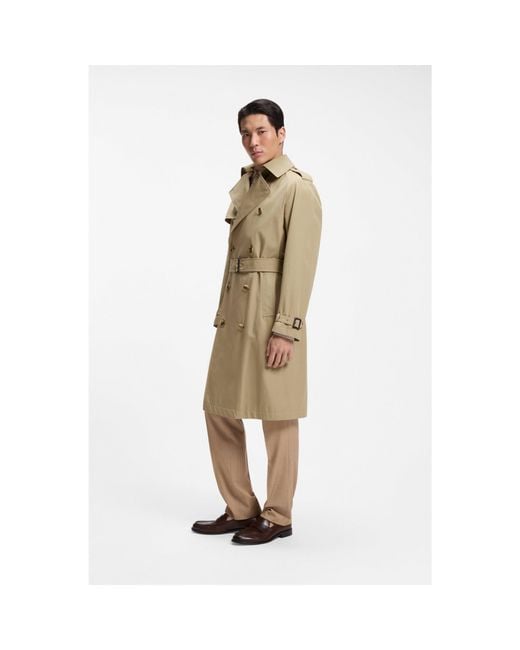 Boss Natural Water-Repellent Trench Coat for men