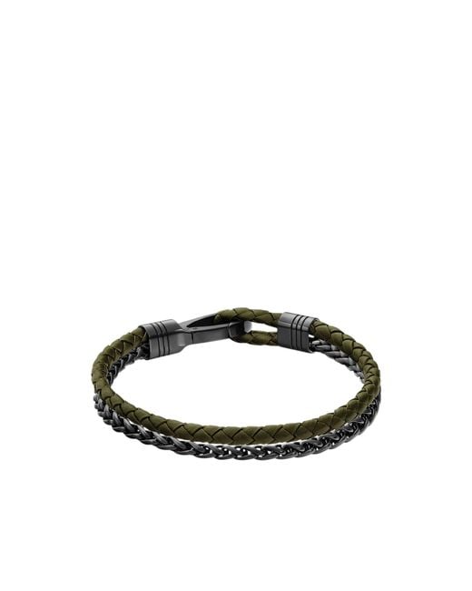 Boss Black Sleek Bracelet With Polished Hardware Details for men