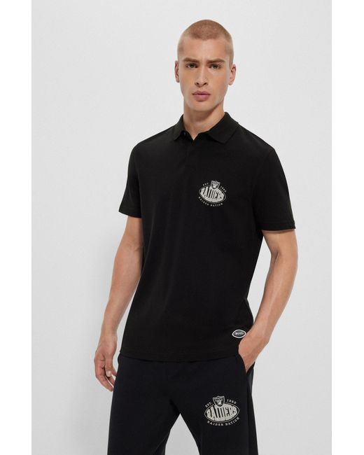 Hugo Boss Boss x NFL Cotton-piqu Polo Shirt with Collaborative Branding Raiders