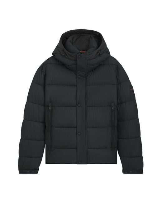 Boss Regular-Fit Pufferjack Van Waterafstotend Materiaal in het Black voor heren