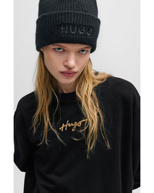 HUGO Black Sweatshirt CLASSIC CREW_1 Relaxed Fit