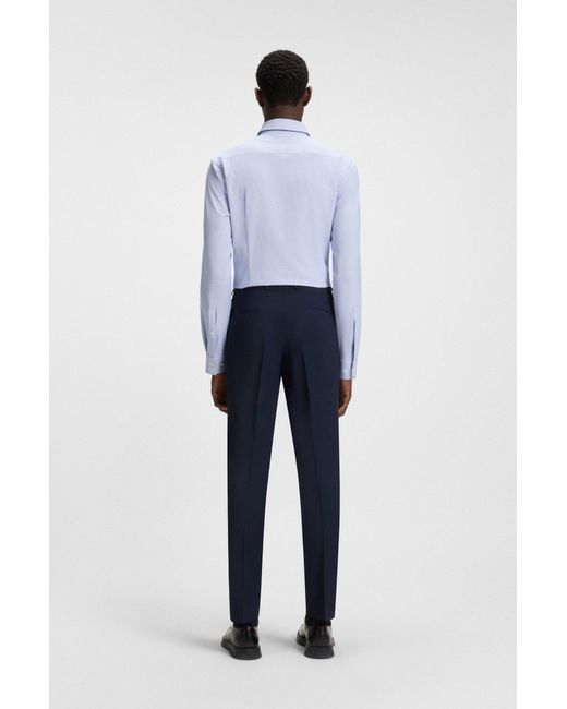 HUGO Slim-Fit Hemd Aus Funktionalem Stretch-Jersey Mit Print in Blue für Herren