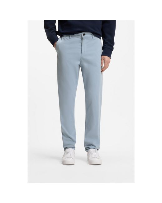 Boss Blue Tapered-Fit Trousers for men
