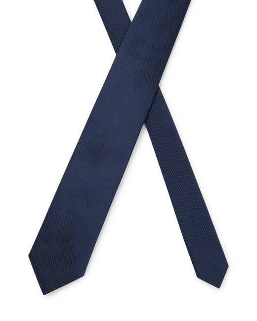 Boss Krawatte aus Seiden-Jacquard mit feinem Allover-Muster in Blue für Herren