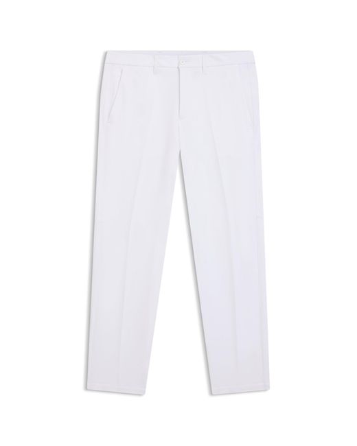 Boss White Slim-Fit Technical Trousers With Four-Way Stretch for men
