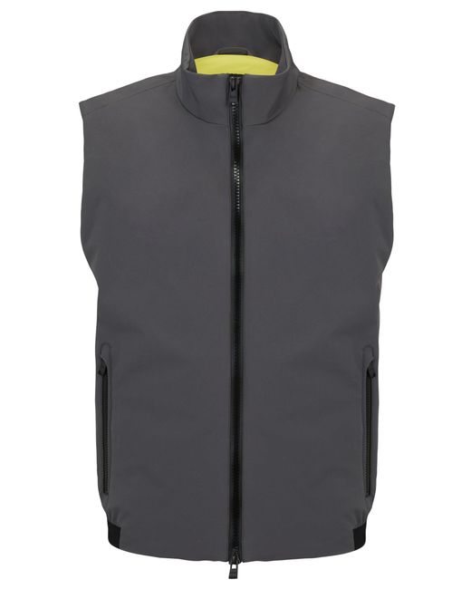 Boss Gray Regular-fit Gilet In Water-repellent Performance-stretch Fabric for men