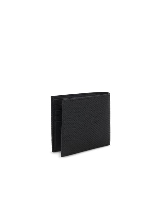 Boss Black Monogrammed Wallet With Polished Metal Logo for men