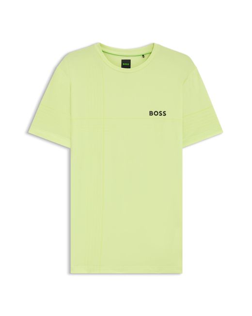Boss Slim-Fit Actief T-Shirt Van Stretchjersey Met Vochtbeheersing in het Yellow voor heren