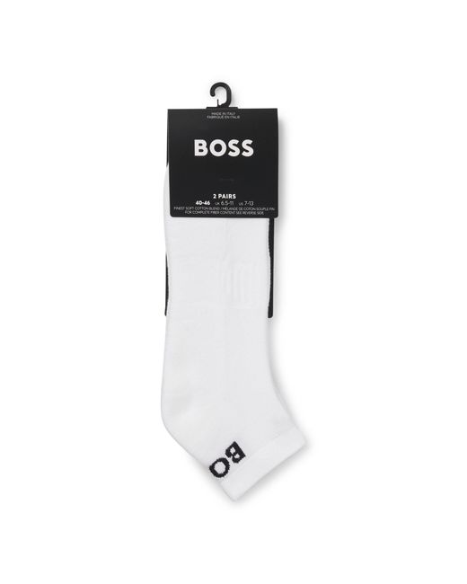 Boss White Two-Pack Of Ankle-Length Socks for men