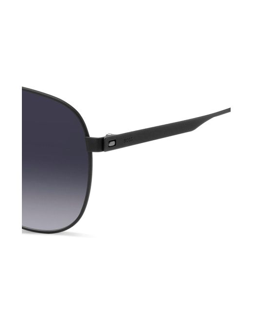 Boss Blue Black-steel Sunglasses With Double Bridge for men
