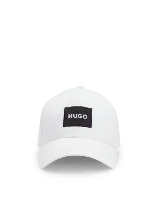 HUGO White Cap aus Baumwoll-Twill mit Logo-Label