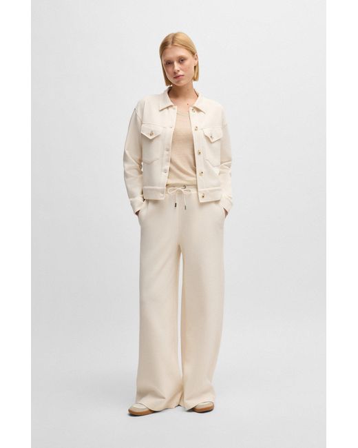 Boss Natural Jacke Aus Stretch-Jersey Mit Falten Auf Der Rückseite