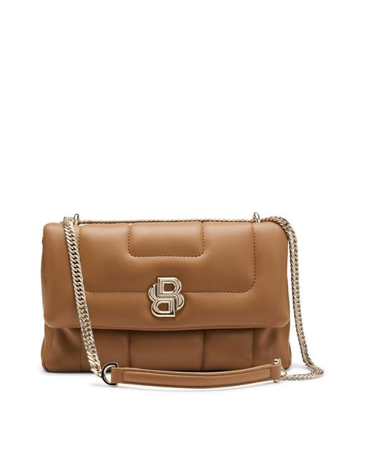 Boss Brown Shoulder Bag With Double Monogram