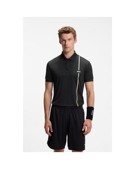 Boss Black Active Quick-Dry Polo Shirt With Signature Stripe for men
