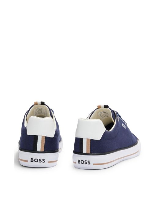BOSS by HUGO BOSS Cotton canvas Trainers With Contrast Logo in