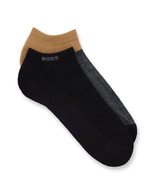 Boss Black Two-pack Of Ankle Socks In A Cotton Blend for men